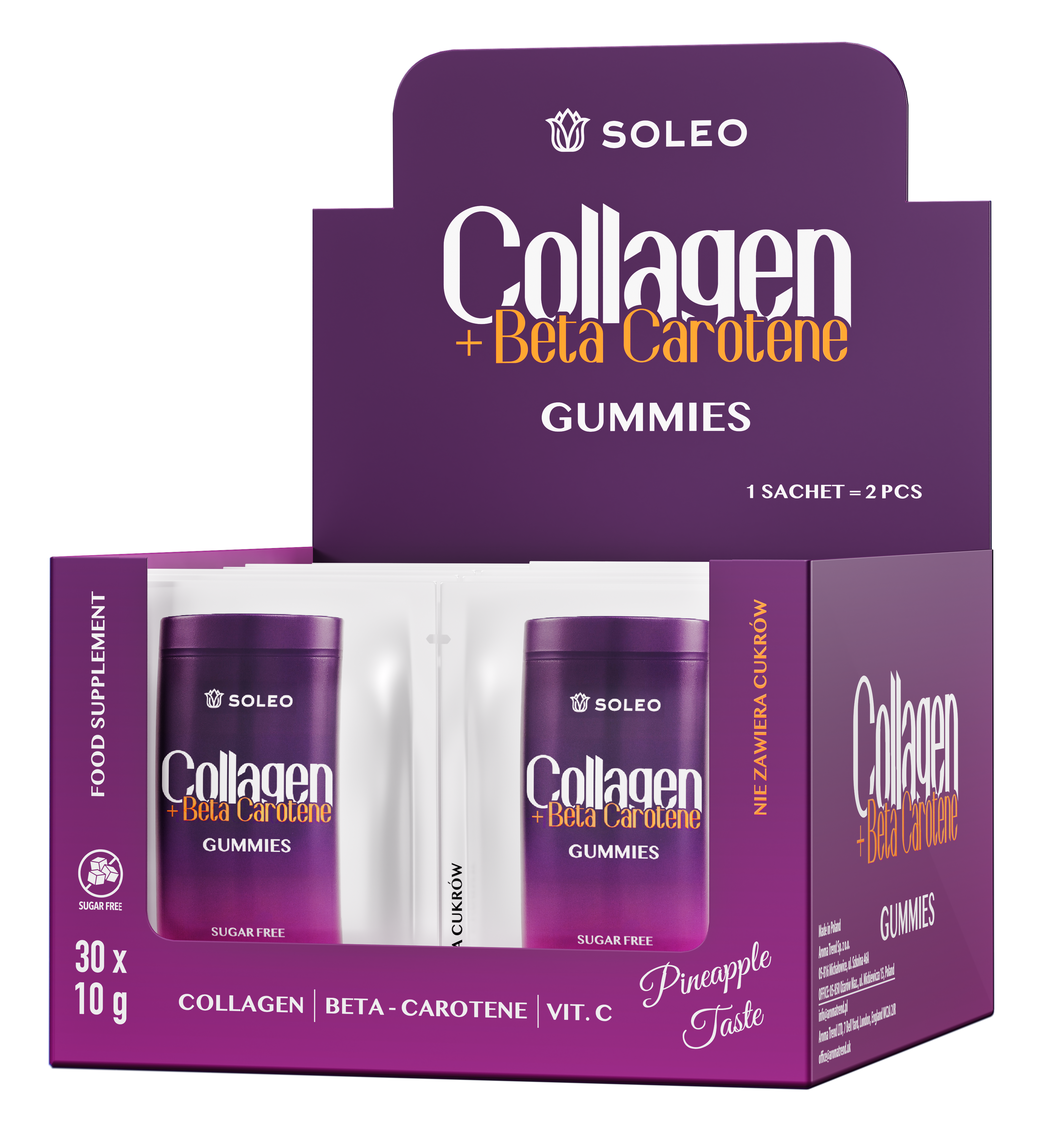 Soleo Collagen + Beta Carotene Gummies Display Deal